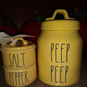 Rae Dunn New Peep Peep Canister/Salt & Pepper NWT